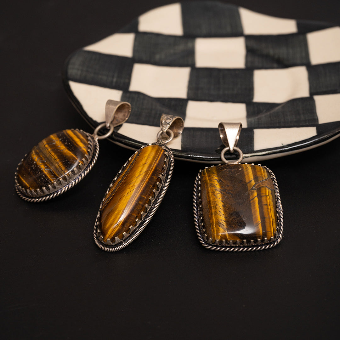 Natural Tiger Eye Pendants