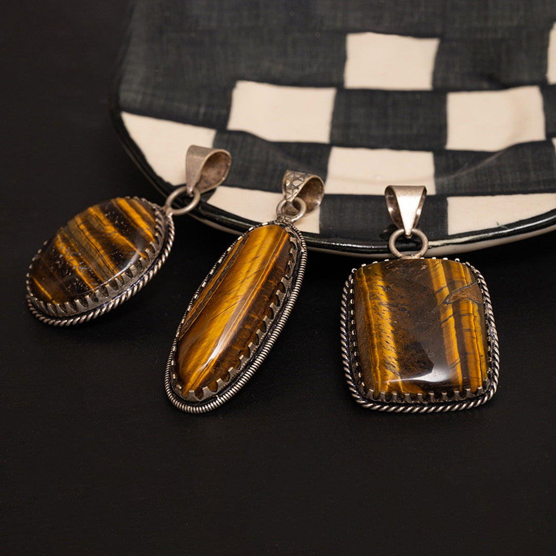 Natural Tiger Eye Pendants