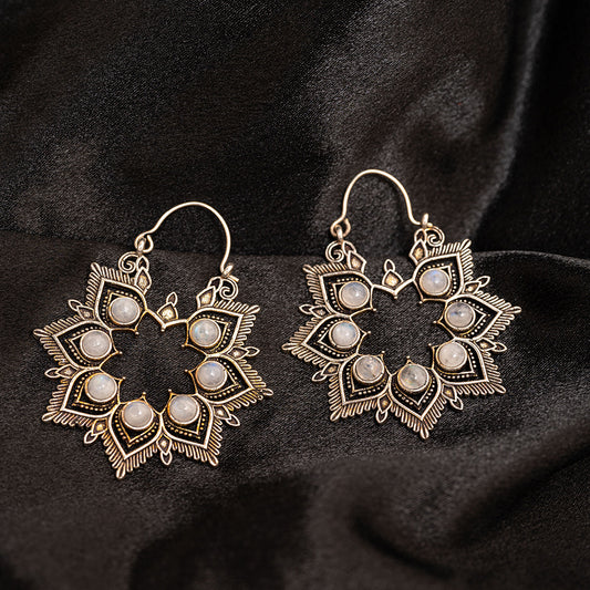 Moonstone Sliver Oxidised Earring