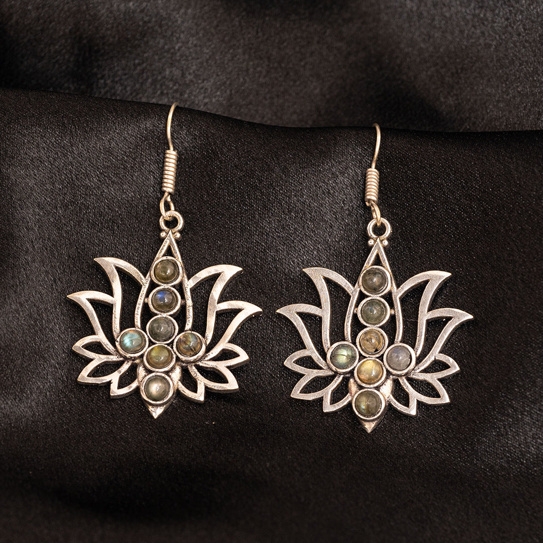 Natural Labradorite Stone Earring